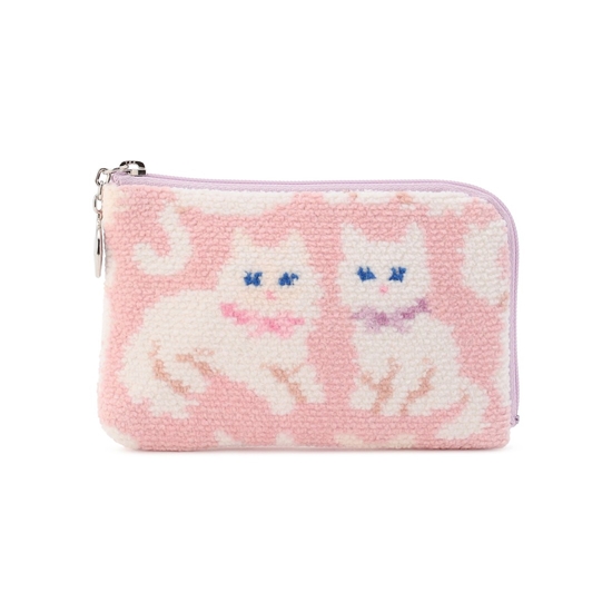 モフモフネコチャン L字ポーチ L/MNC-260279(ペールピンク): LOVERARY