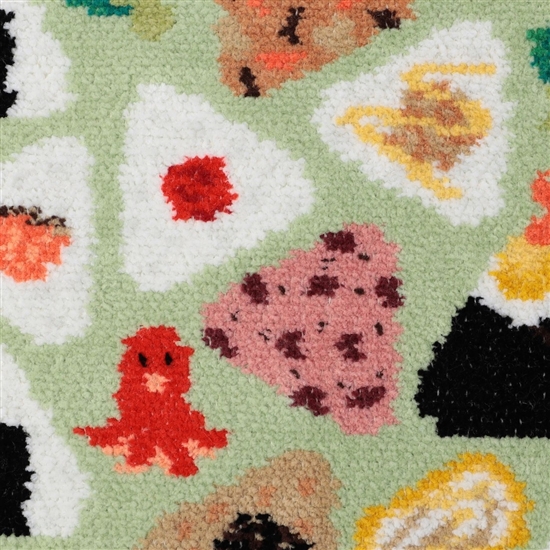 オムスビコロリン ハンカチ(ペールグリーン×グリーン): LOVERARY BY