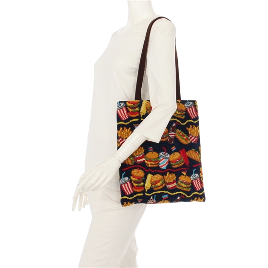 バーガーショップ トートバッグ L/BUR-257130(ネイビー): LOVERARY BY