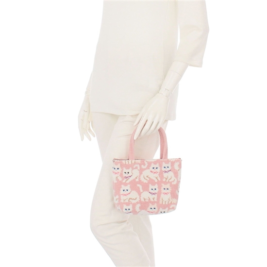 モフモフネコチャン バッグ L/MNC-260285(ペールピンク): LOVERARY BY