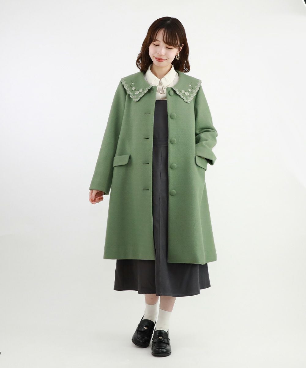 ローズ刺繍ビッグカラーコート/F i.n.t [47AD03j005] | F i.n.t公式