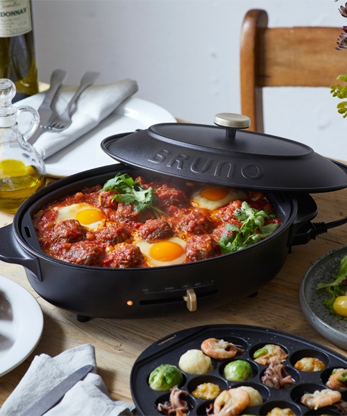 オーバルホットプレート ハーフプレート＋刻印ノブセット グレージュの