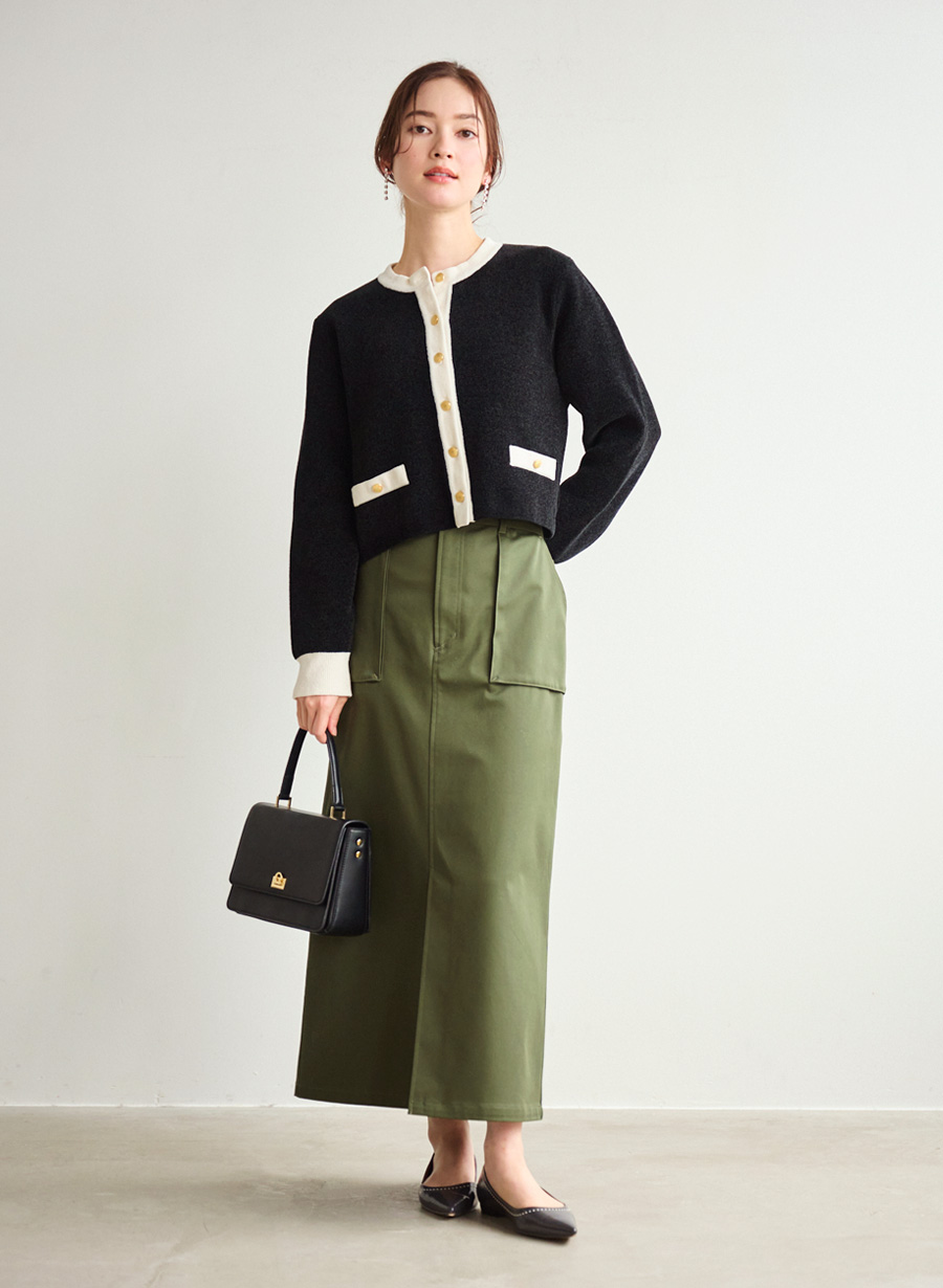 バイカラーショートカーディガン｜LOUNIE（ルーニィ）公式サイト／公式