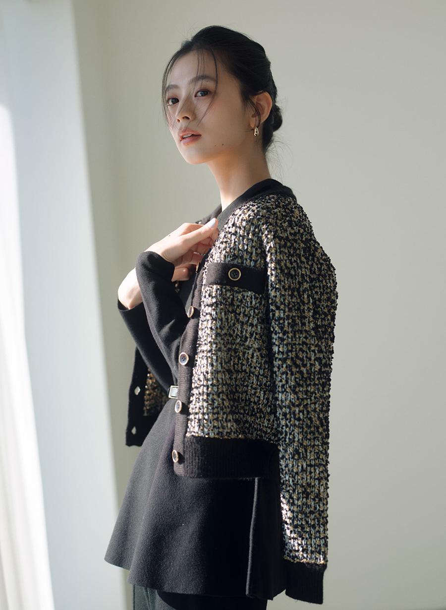 ツイード調ニットカーディガン｜LOUNIE（ルーニィ）公式サイト／公式