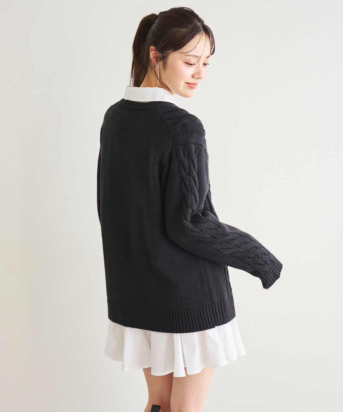 ケーブルニット＆シャツミニワンピースセット｜PETAL ONLINE（ペタル