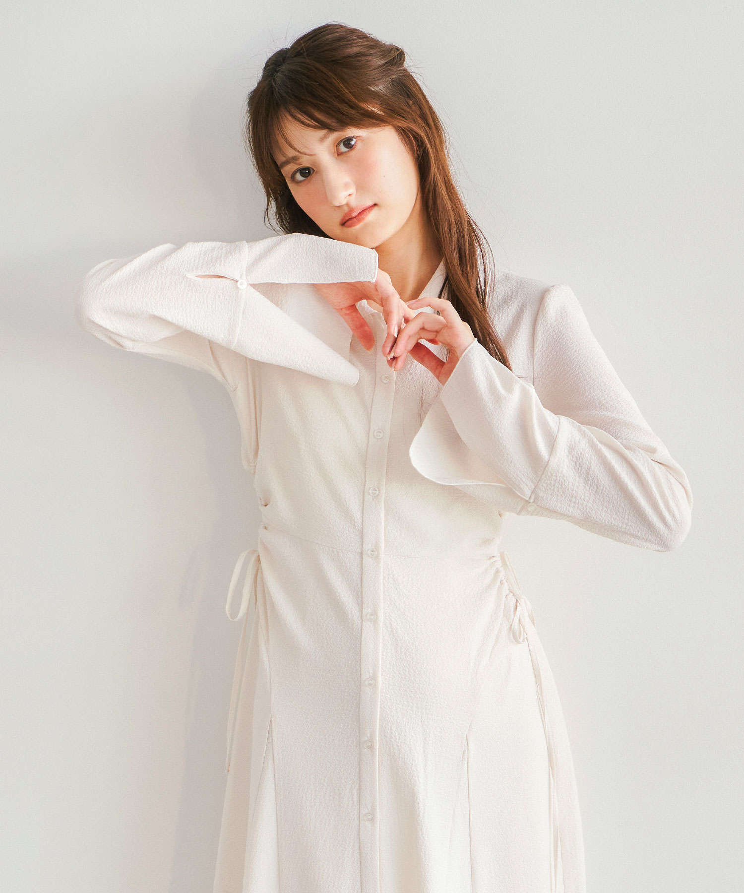 ギャザードロストジャカードワンピース｜PETAL ONLINE（ペタルオンライン）