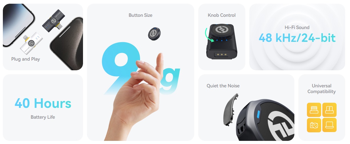 Hollyland ワイヤレスラべリアマイクロホンシステム Lark M2 Combo