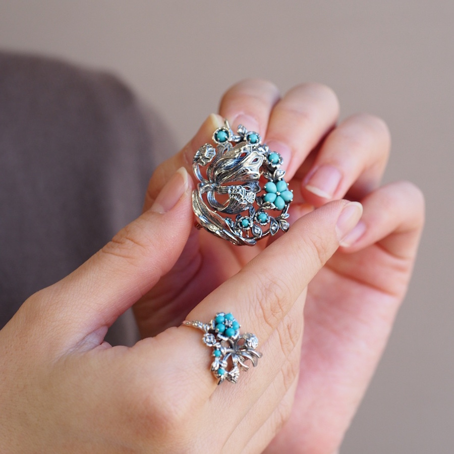 405C0011】SV ウィリアム・モリス【るりはこべ】 ペンダントブローチ