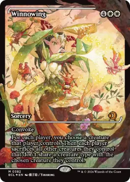 Foil】(382)□ショーケース□《篩い飛ばし/Winnowing》[ECL-BF] 白R