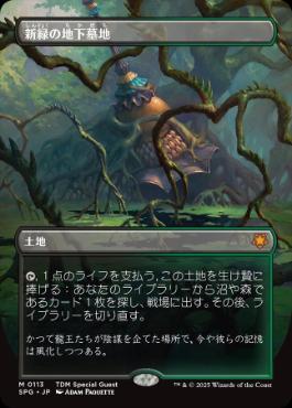 113)□ボーダーレス□《新緑の地下墓地/Verdant Catacombs》[SPG] 土地