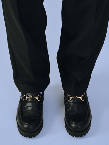 COOTIE / Raza Bit Loafer (Crocodile) -Black-