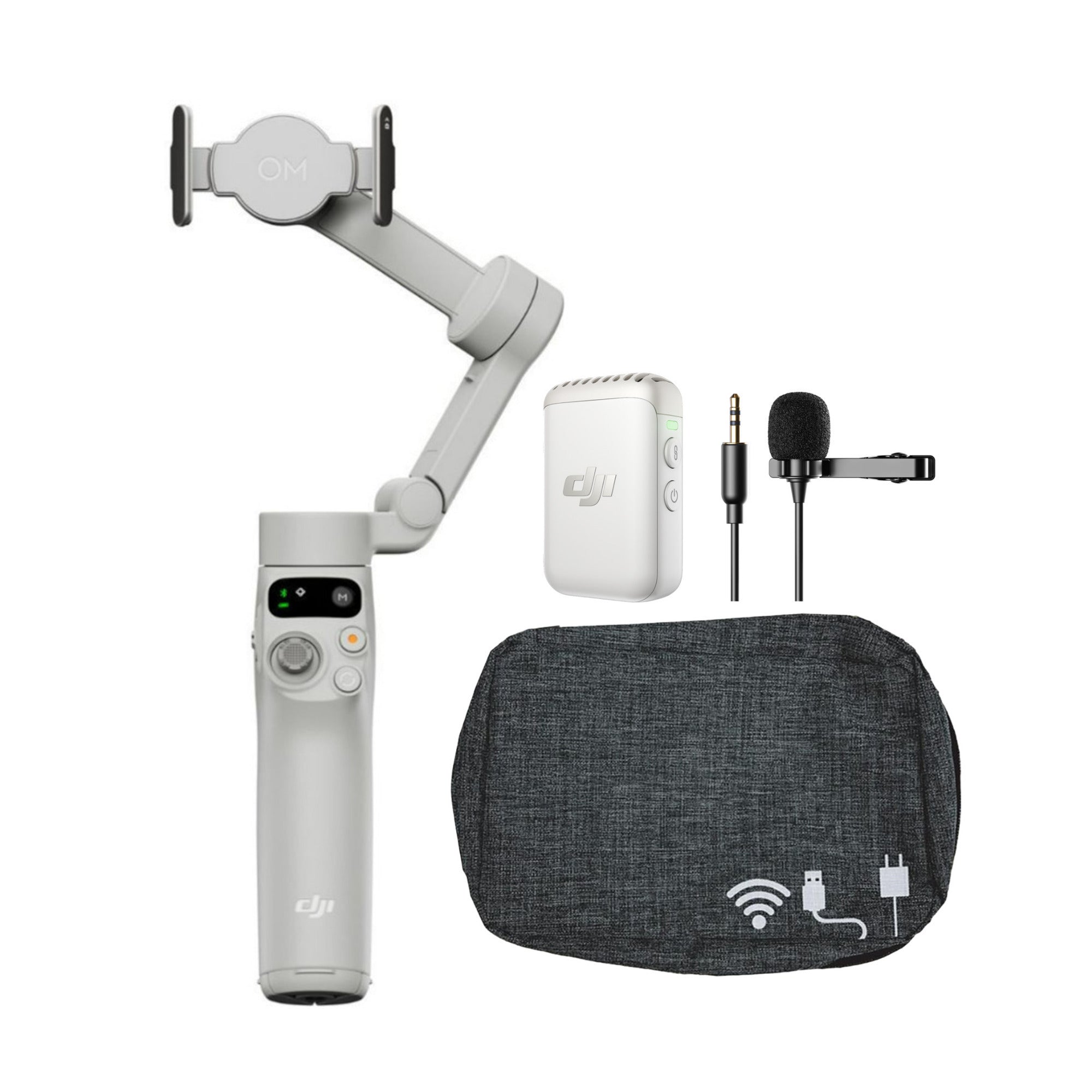 DJI Osmo Mobile 7 Gimbal with DJI Mic 2 Transmitter (White