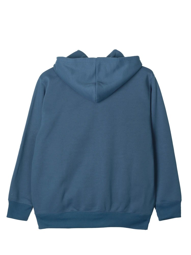 L．グレー 【GENUINE DICKIES】裏起毛ワンポイント刺繍フルジップ