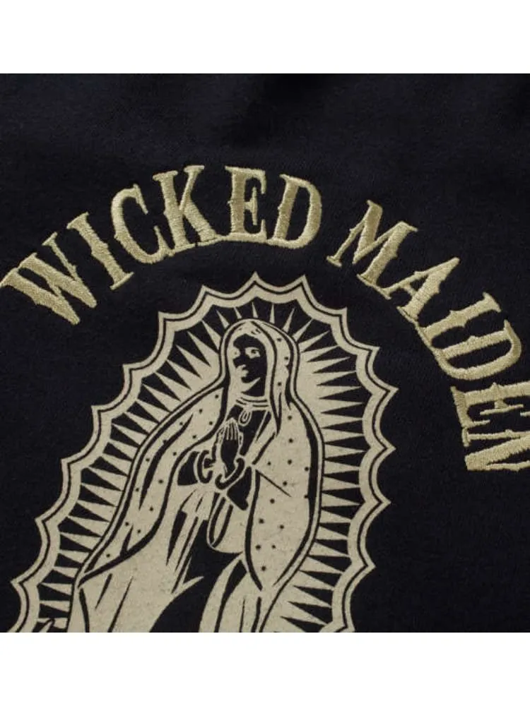 ネイビー 【SHELTY(シェルティ)】裏毛刺繍&プリントフルジップパーカー