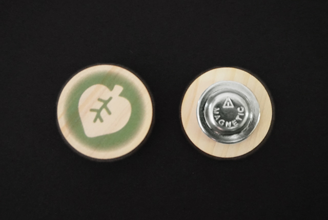 木製オリジナルマグネットバッジ