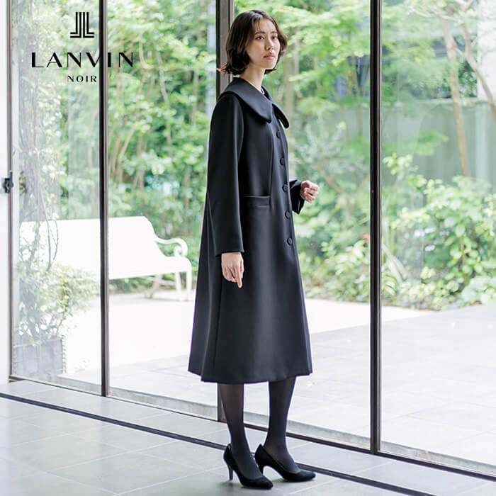 アールデコ100周年記念・ビッグショールカラーのコート M・ブラック