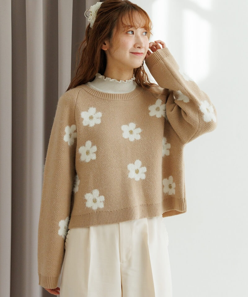50%OFF】fluffy flower knit～ﾌﾗｯﾌｨｰﾌﾗﾜｰﾆｯﾄ | flower／フラワー公式通販
