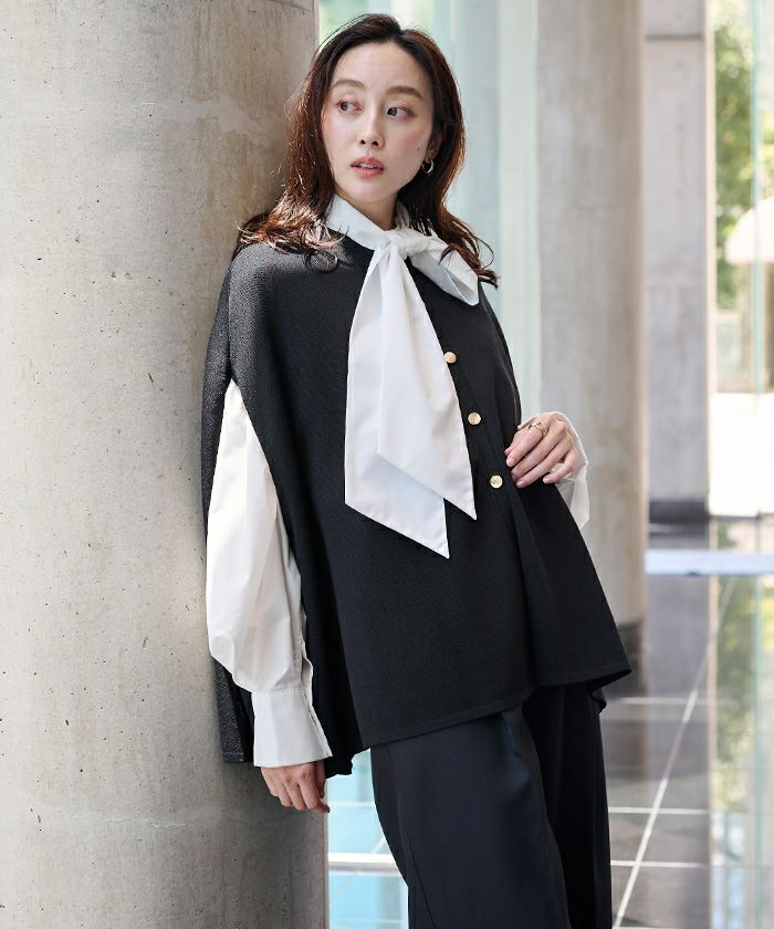 ゴールド釦ケープニットカーディガン | ur's（ユアーズ）