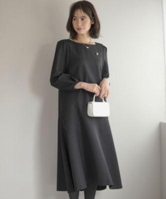 組曲 S(クミキョク エス)のラメジャカード ボートネックワンピース通販