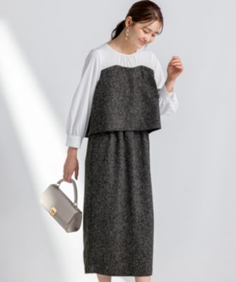 ANY SIS(エニィスィス)の【洗える】ツイードコンビ ワンピース通販