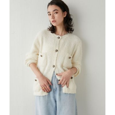 Whim Gazette(ウィム ガゼット)のニットツイードボタンジャケット通販