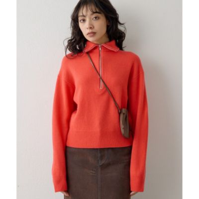 Whim Gazette(ウィム ガゼット)のウールカシミヤZIPニットプルオーバー