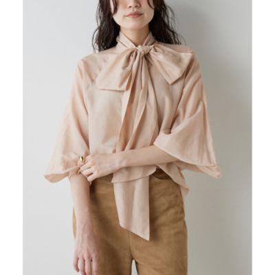 Whim Gazette(ウィム ガゼット)のシルクローンボウタイブラウス通販