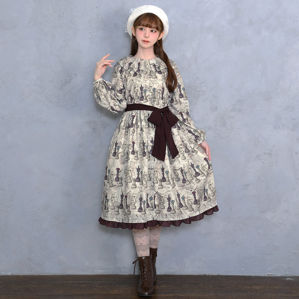 ドットレースボーダーニーハイソックス-Melody BasKet(メロディ