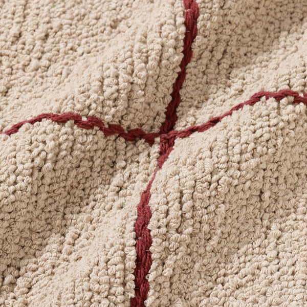 ブークレ ウィンドウペン コットンラグ M 2000×1400 ベージュ×レッド