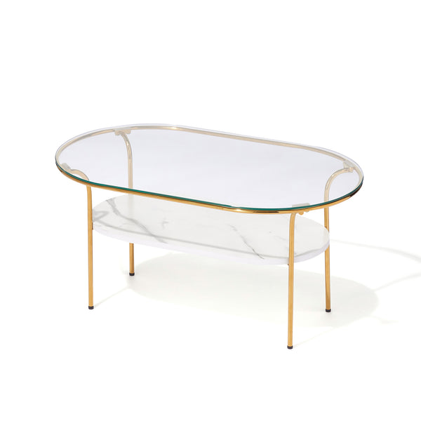 レガート コーヒーテーブル S ゴールド×マーブル （W750