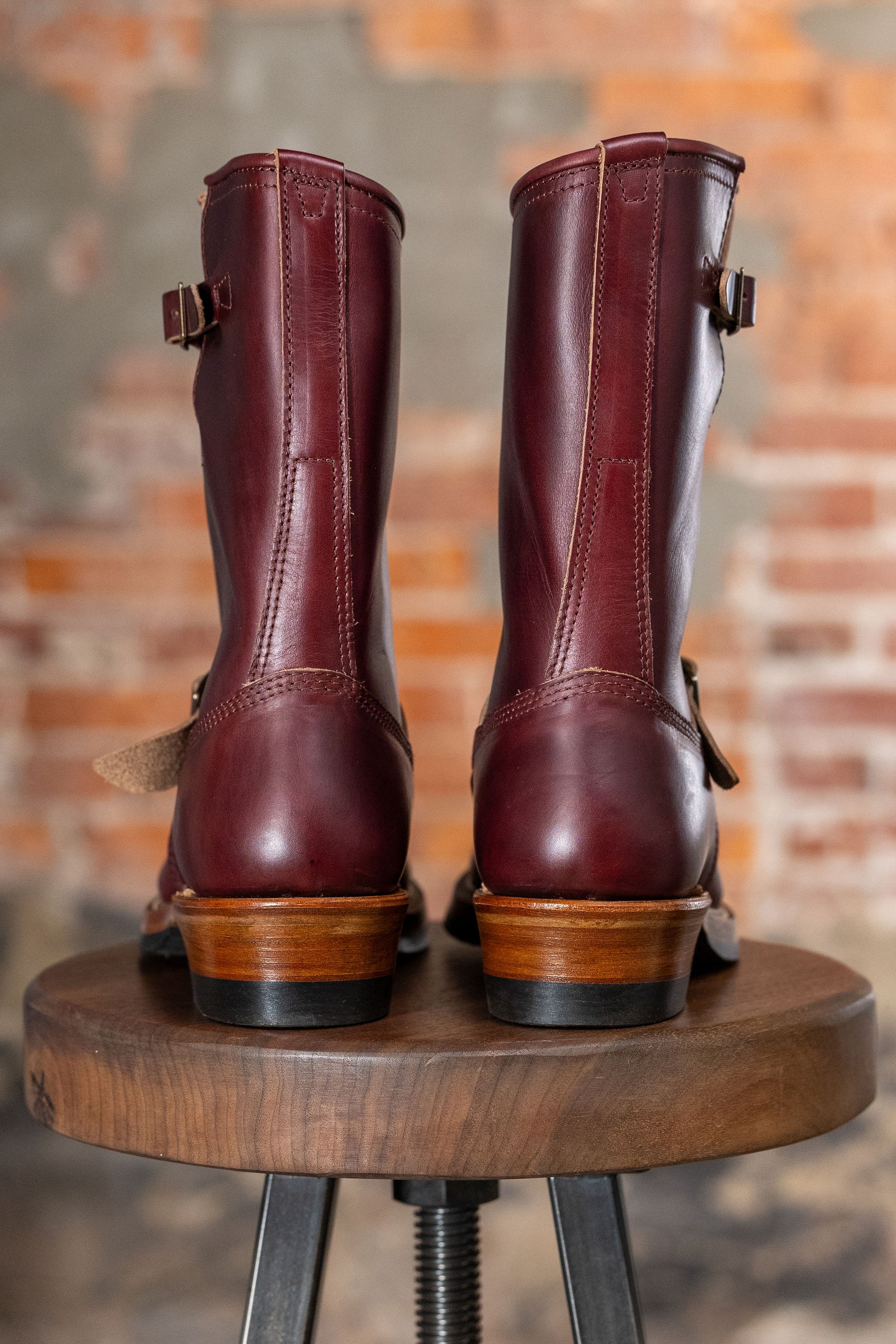 John Lofgren Wabash Engineer Boots - Horween CXL Burgundy