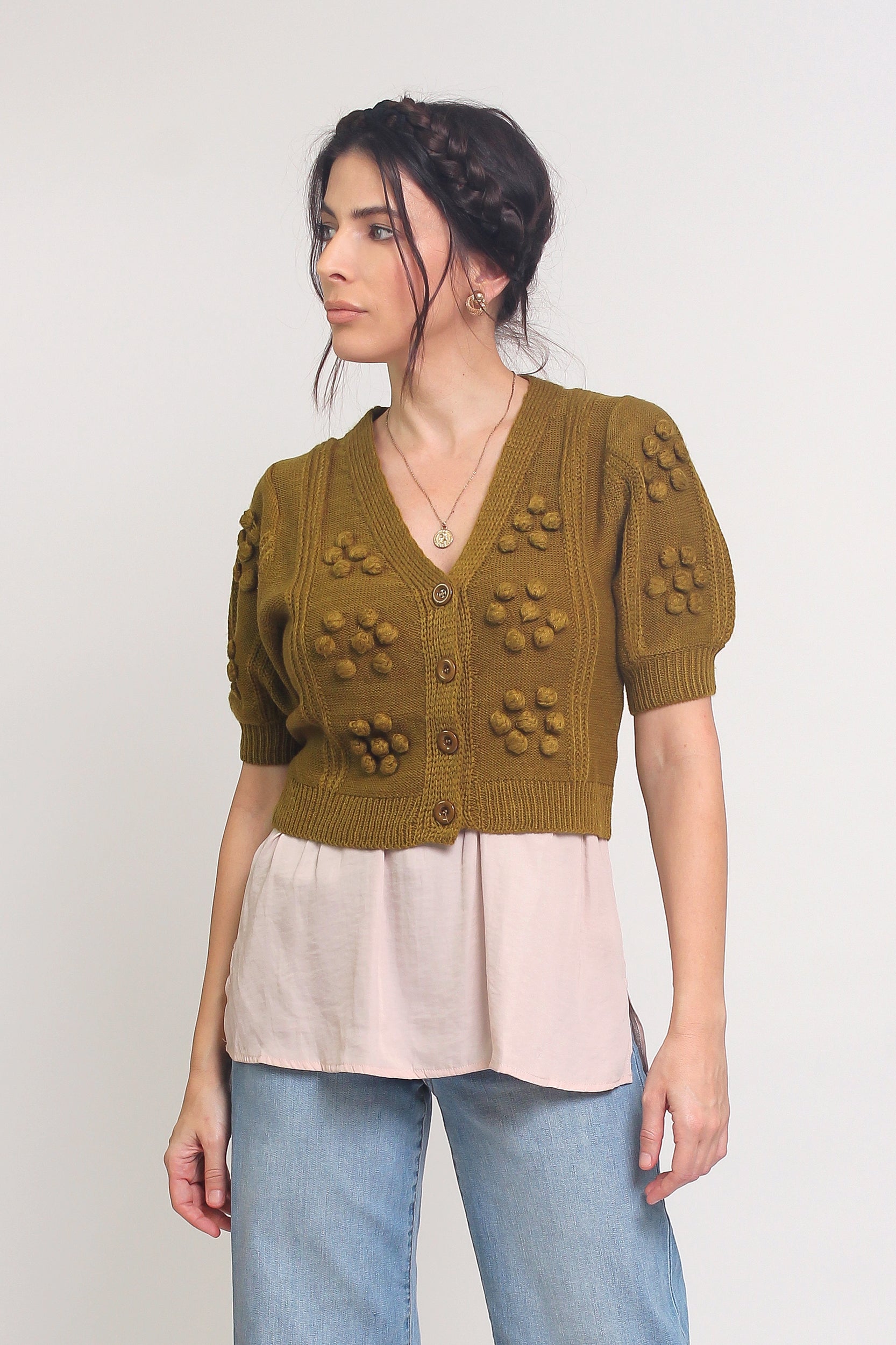 Endless Blu Puff Sleeve Pom Pom Cardigan – Franklin Sunset