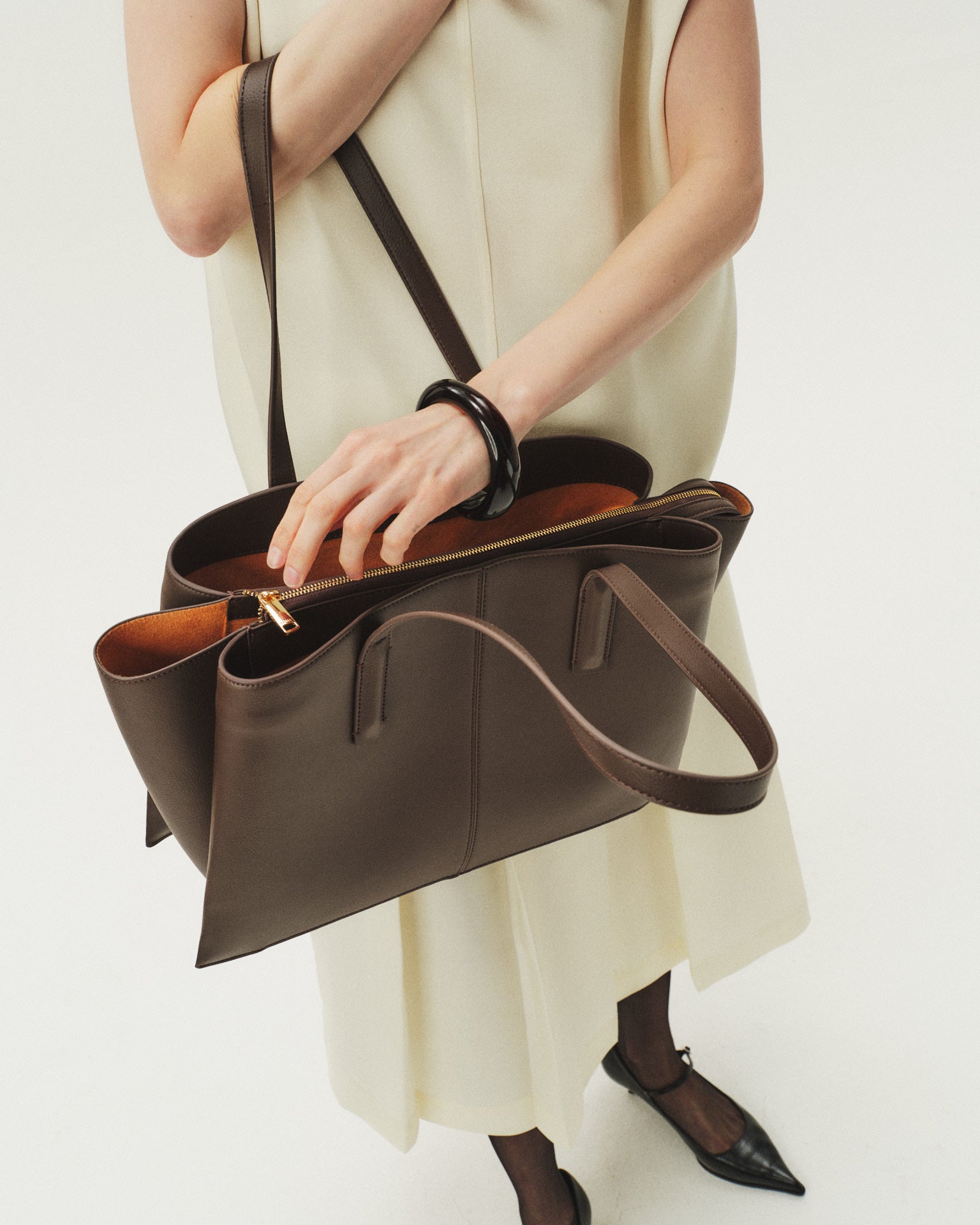 Paloma Tote Espresso - Luxury Vegan Work Bag