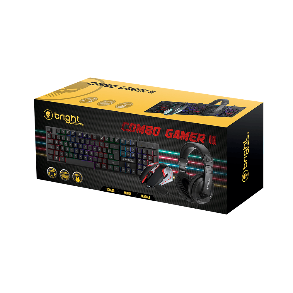 Combo Bright Gamer 0543 Teclado + Mouse + Headset | Preto