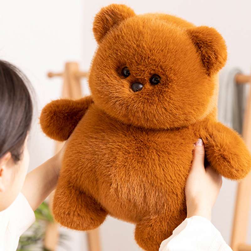 くまぬいぐるみ ふわふわもこもちずんぐりくまさん くま 茶色(中)|くま