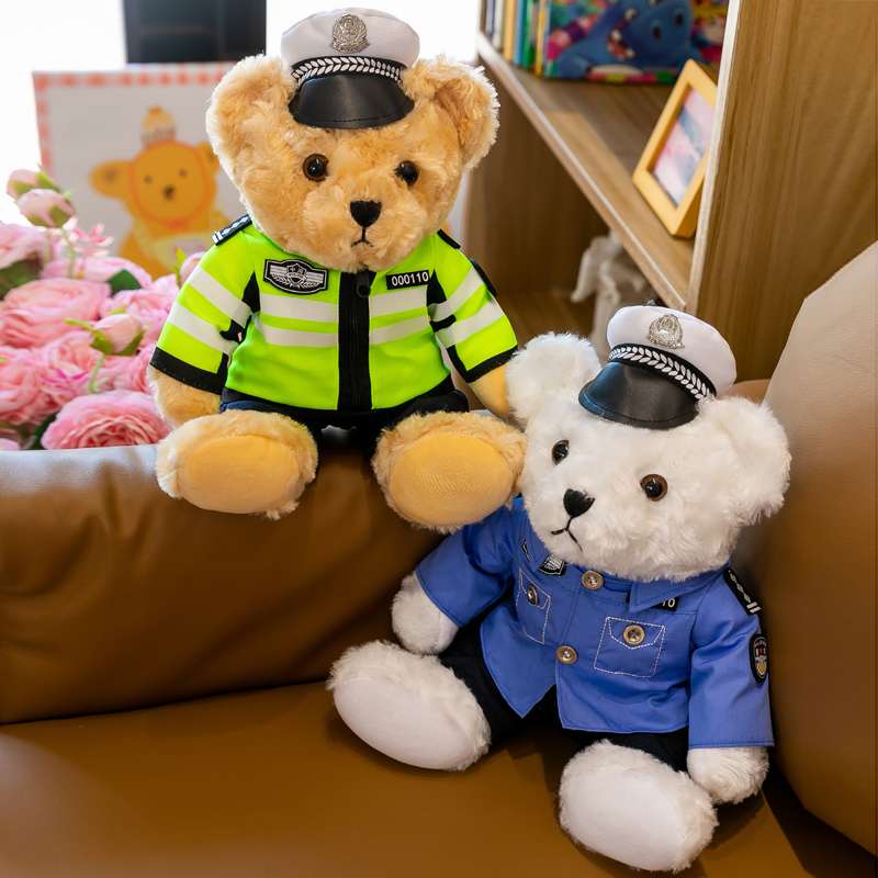 ふわもこ警察官くまぬいぐるみ くま カラフル(小)|くまぬいぐるみ専門