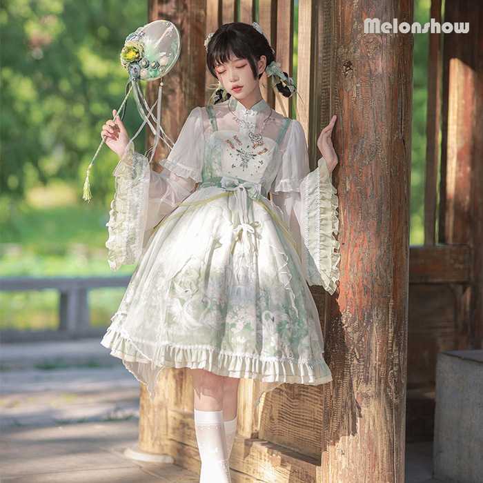 中華ロリータ パステルグリーンロリータドレス ジャンパースカート単品