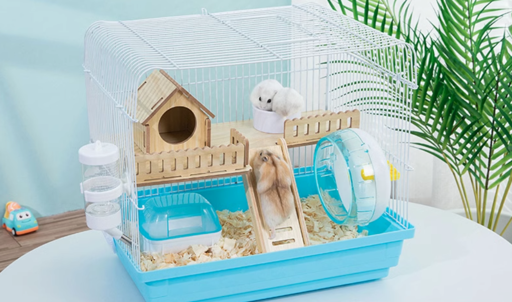 ハムスターケージ 木製二階建てペット快適ケージハウス 木製