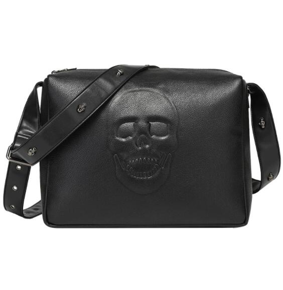 パンクファッション メンズ パンク風 スカル刻印 斜めがけ ショルダー