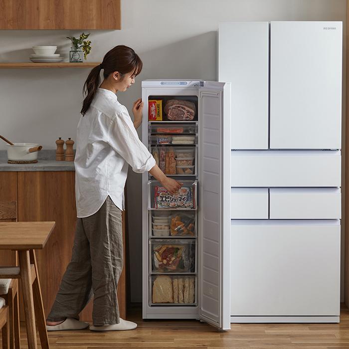 スリム冷凍庫 120L IUSN-S12A-W ホワイト スリム スキマックス 冷凍庫