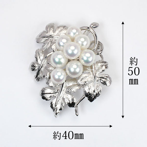 パールブローチ 植物モチーフ 本真珠 7mm シルバー製 b-mp120a7h