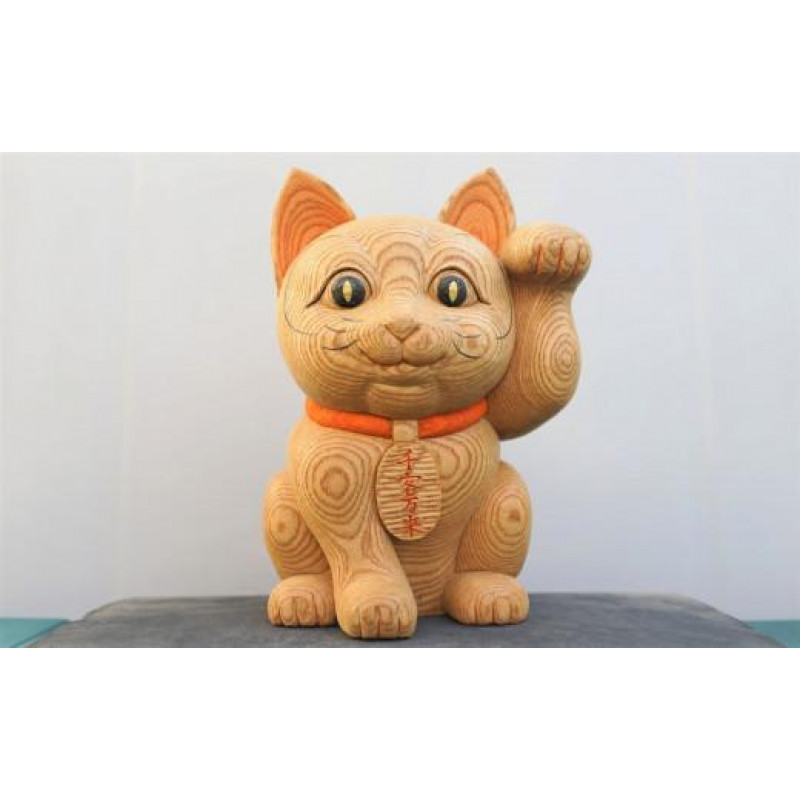 受注生産】だんじり彫刻師 山本仲伸・作「木彫 招き猫」｜マイナビ