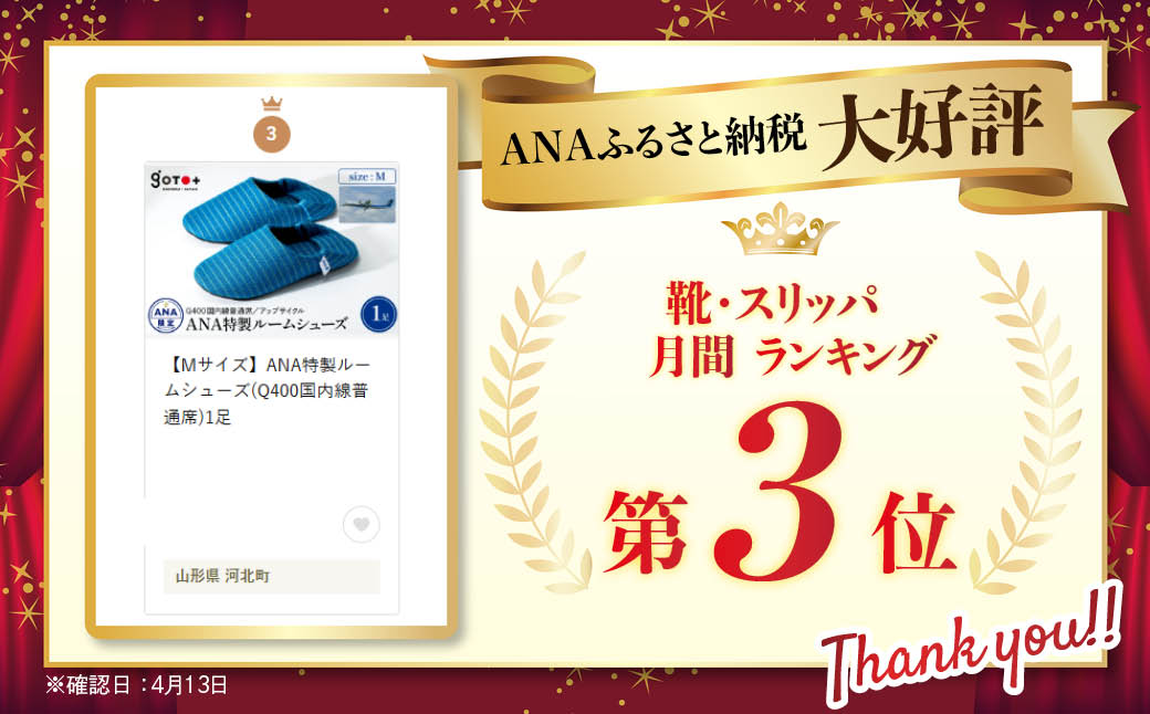 Mサイズ】ANA特製ルームシューズ(Q400国内線普通席)1足(Mサイズ): 河北