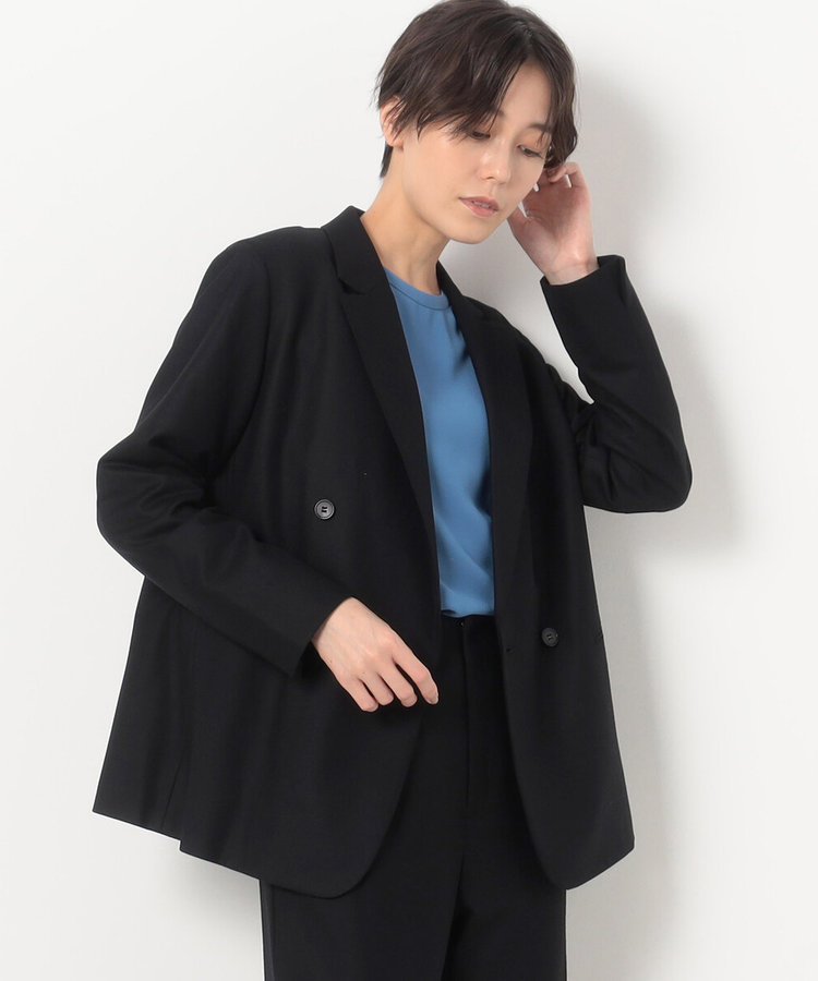 セットアップ対応】2WAYストレッチフラノ ダブルブレストジャケット
