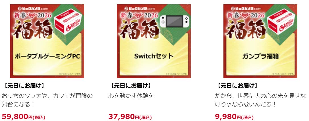 ビックカメラ2026年 ゲーム＆ガンプラ『福箱（福袋）』中身（ネタバレ