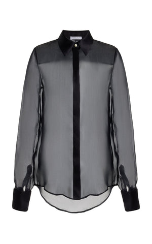 Horus Sheer Shirt in Black Silk Organza – Gabriela Hearst
