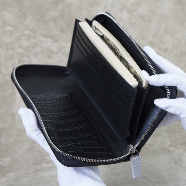 オーガナイザー 通しマチ[FK1205T] クロコダイルレザーショップ ガウディ