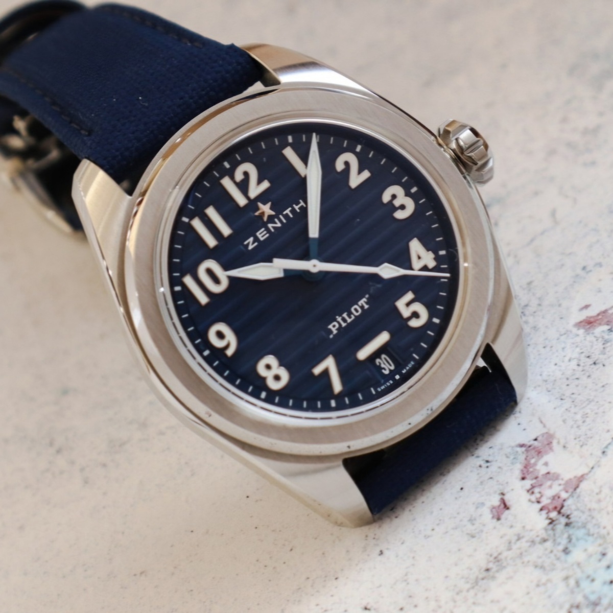 ゼニス パイロットオートマティック 40mm 03.4000.3620/51.I003 青