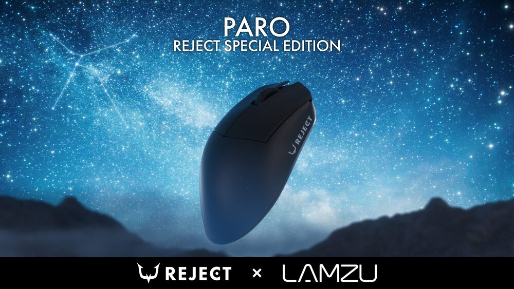 REJECT GEAR、LAMZUとコラボしたワイヤレスゲーミングマウス、PARO-8K
