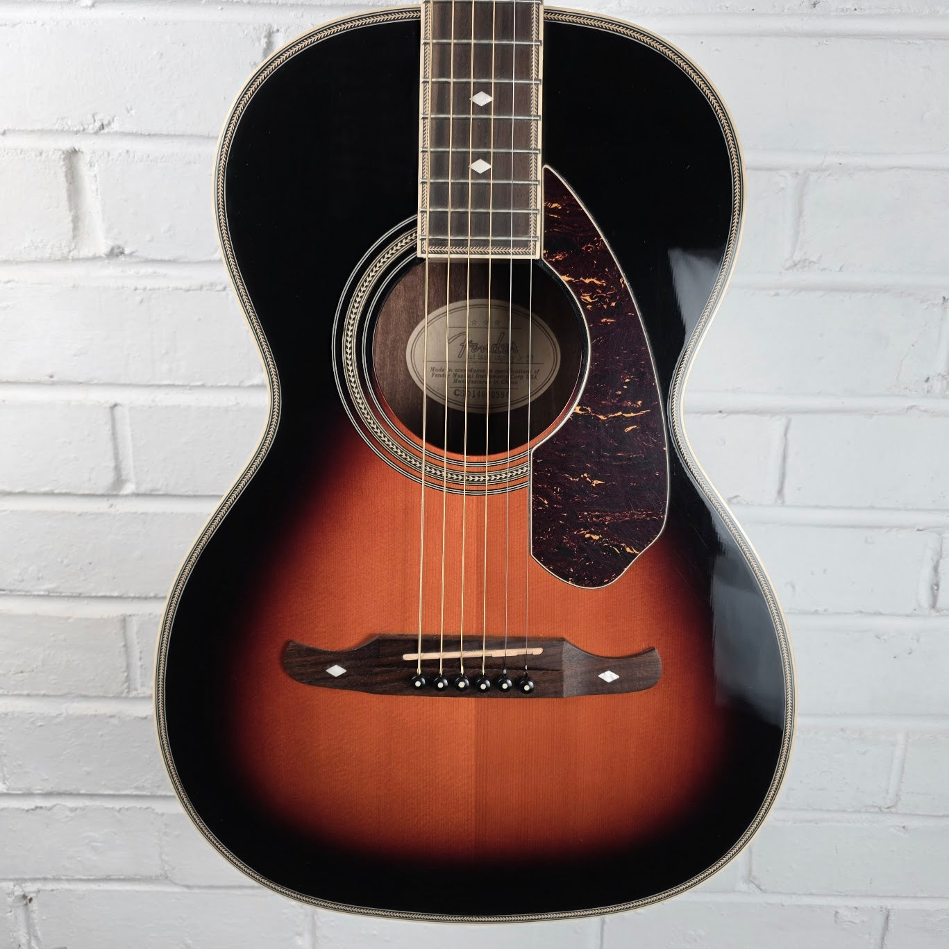 FENDER RON EMORY LOYALTY JR SB SUNBURST PARLOR ACOUSTIC GUITAR